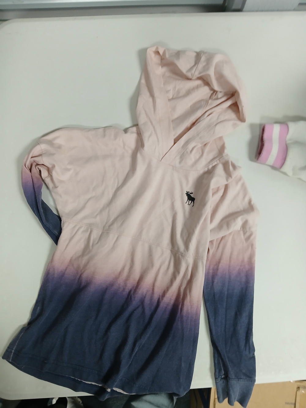 abercrombie kids Pink to Blue Ombre Hooded Pullover